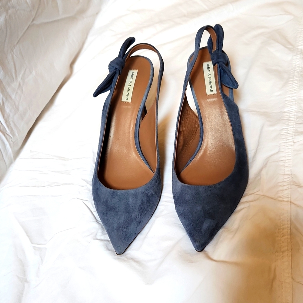 Tabitha Simmons Cadet Blue Kitten Heel sz 9m